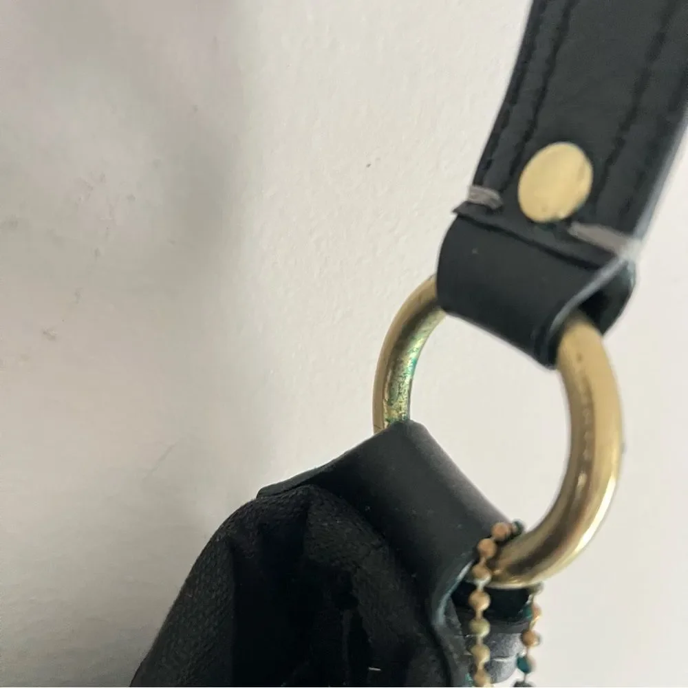 Coach 10619 Signature Canvas Shoulder Bag black Turnlock Y2K - Picture 9 of 16